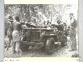 1943-01-22. PAPUA. SANANANDA AREA. A WOUNDED AUSTRALIAN IS PLACED ON A JEEP BY NATIVE BEARERS.