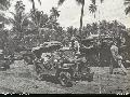 AITAPE, NORTH EAST NEW GUINEA. 1944-04-22. RAAF ENGINEERS DRIVE IN A JEEP TO THE BIVOUAC AREA AFTER GETTING GEAR OFF LANDING CRAFT AT AITAPE.