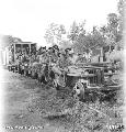 BEAUFORT, BORNEO, 1945-07-22. THE JEEP TRAIN, KNOWN AS THE MEMBUKUT SPECIAL