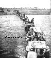 1st U.S. Cavalry Division jeeps crossing the Pampanga River in early 1945